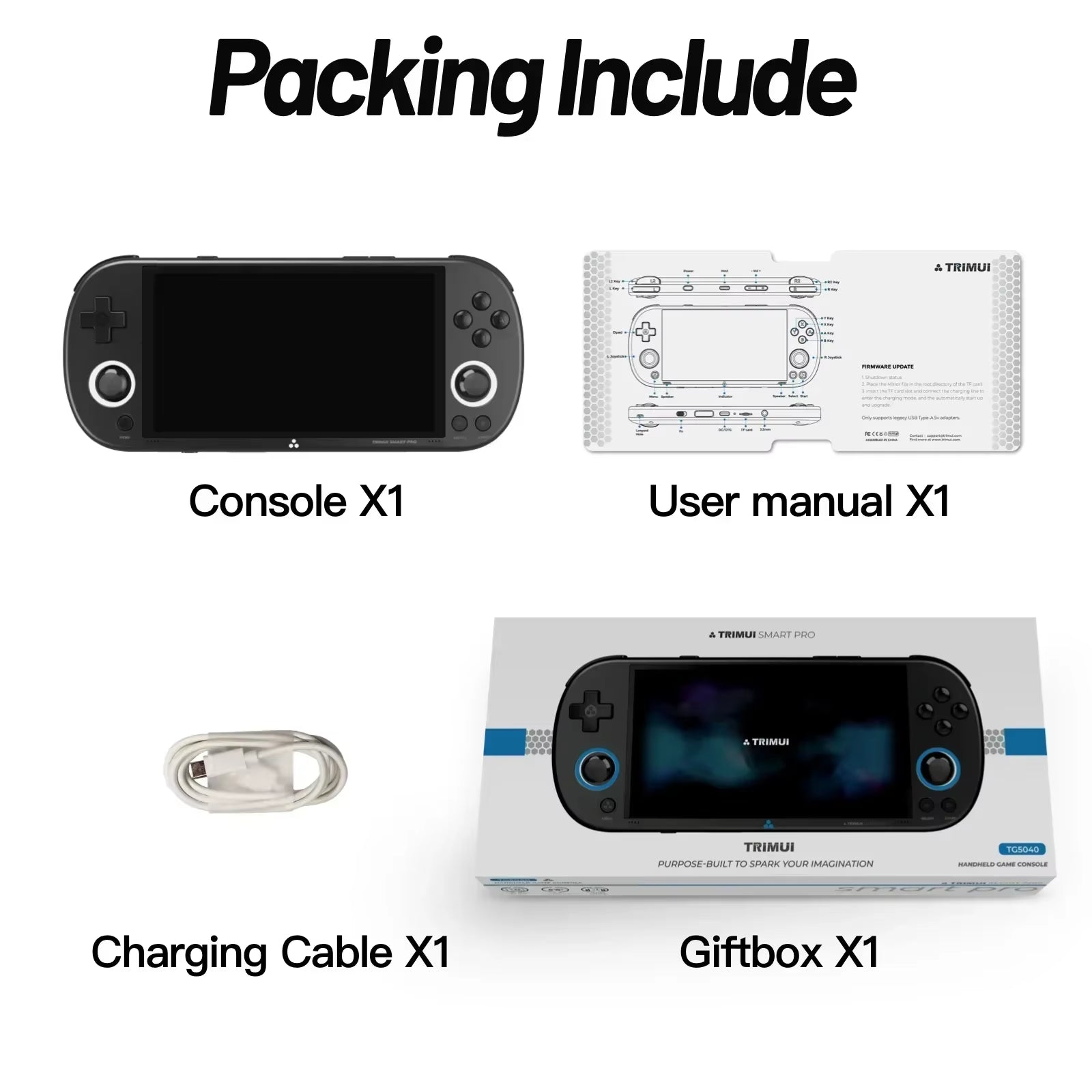 Smart Pro Handheld Game Console 4.96''IPS Screen Linux System Joystick RGB Lighting Smartpro Retro Video Game Player Gift